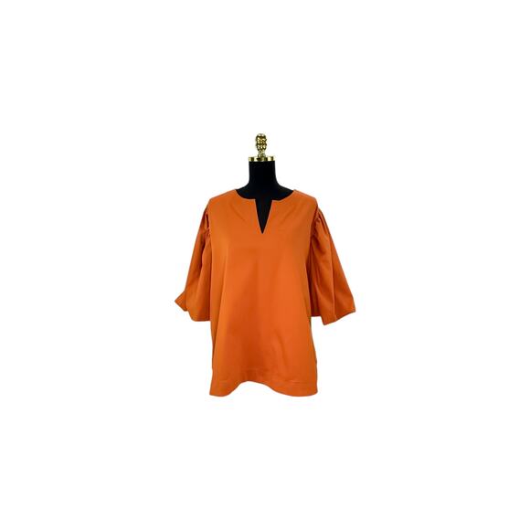 Chico's Bubble Sleeve Blouse - Burnt Orange - Size 1 - Picture 2 of 8